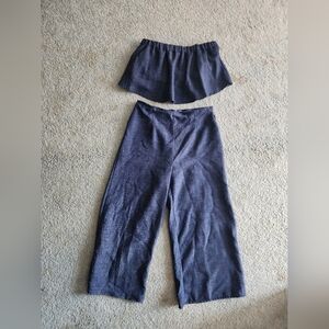 Like New Blue Blush Brand Navy Crop Size S + Pant Size M Set